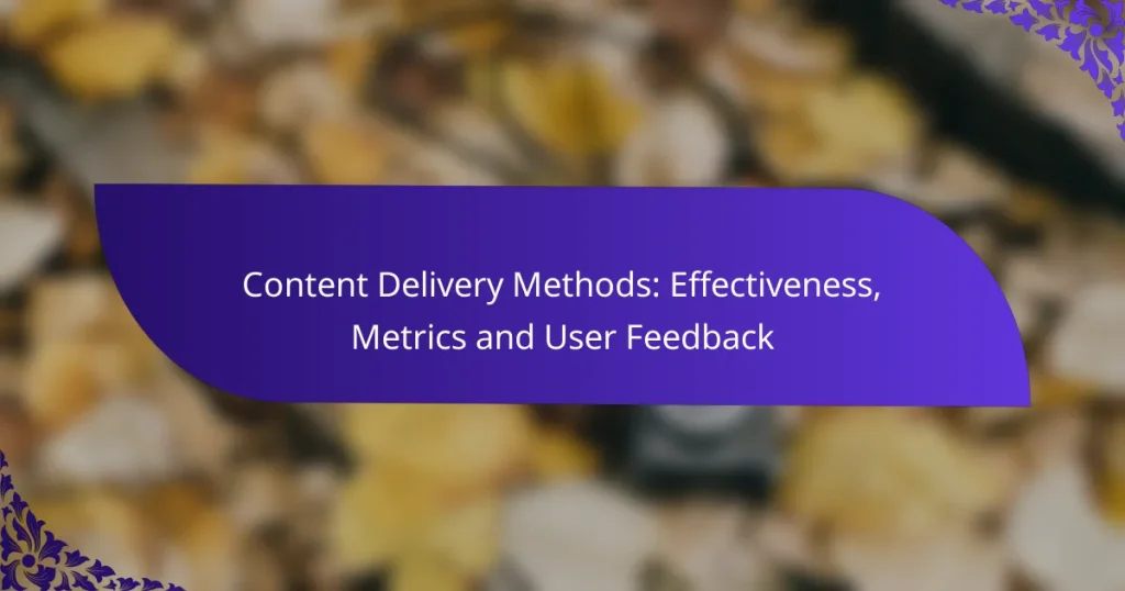 Content Delivery Methods: Effectiveness, Metrics and User Feedback
