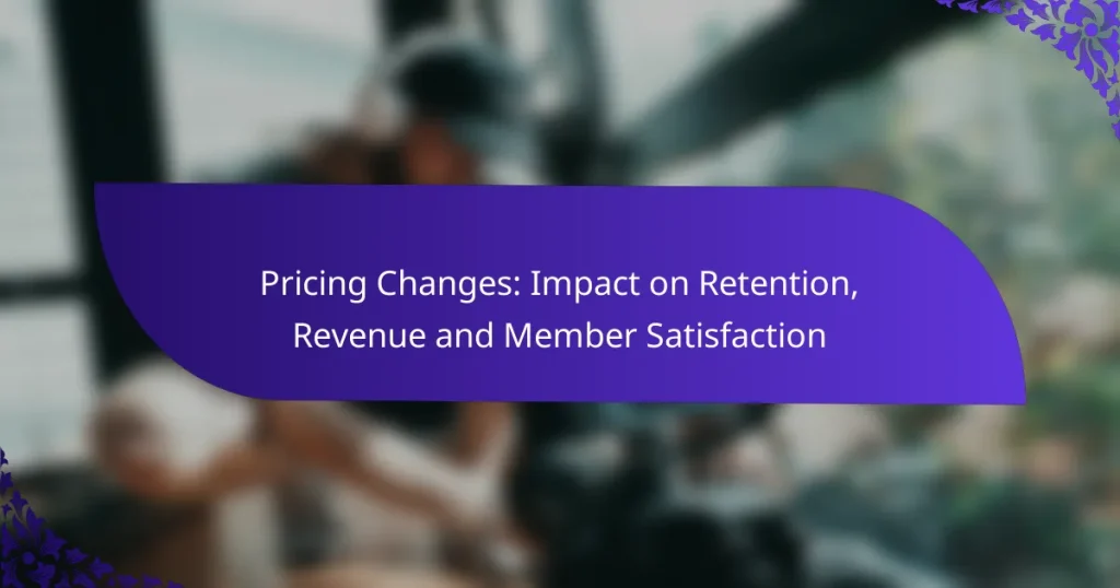 Pricing Changes: Impact on Retention, Revenue and Member Satisfaction