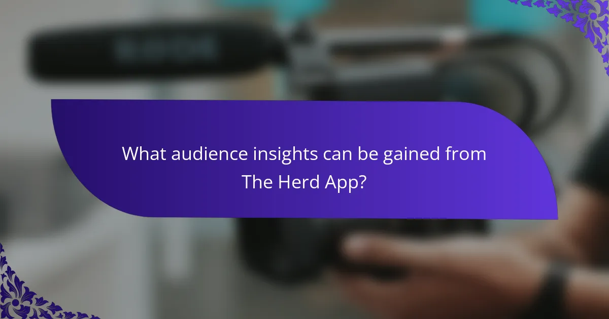 What audience insights can be gained from The Herd App?