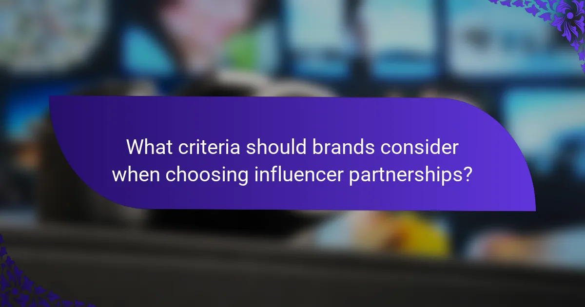 What criteria should brands consider when choosing influencer partnerships?