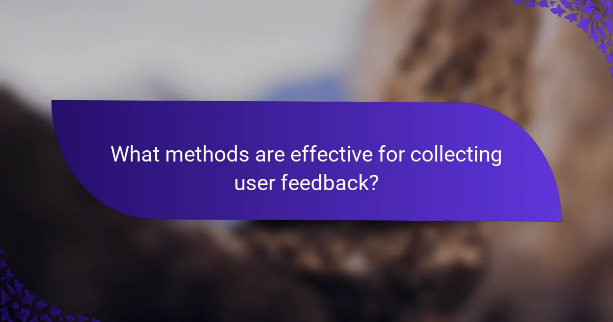 What methods are effective for collecting user feedback?
